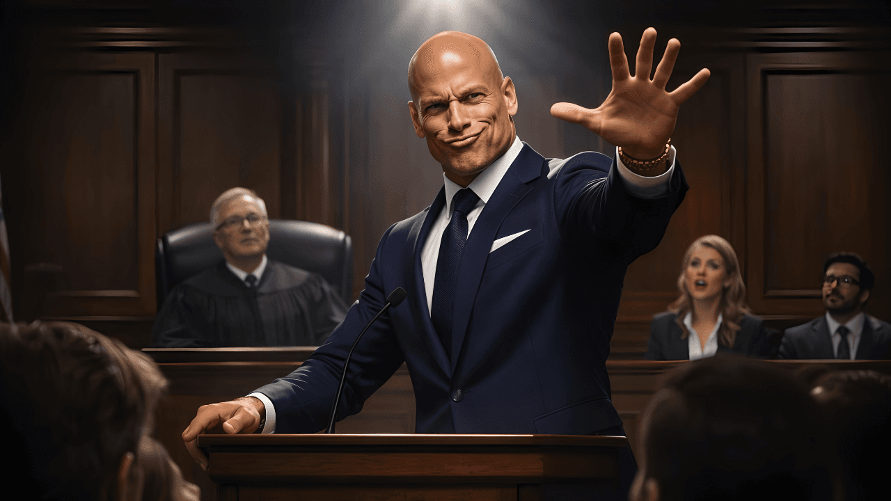 Magnus Daugschiit in the courtroom